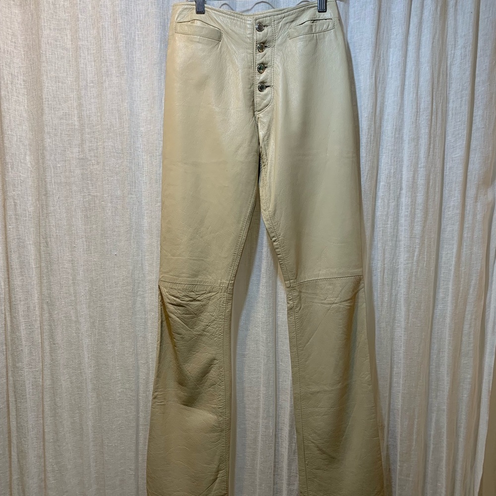 High-quality, thin, treated leather pant